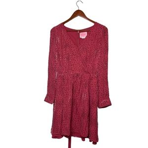 Kate Spade Festive Confetti DVR Mini Dress Velvet Polka Dot Wrap Style Office